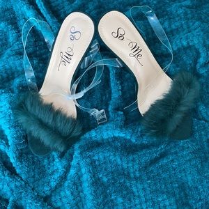 🔥NWOTS Sexy  faux fur evening heels heels